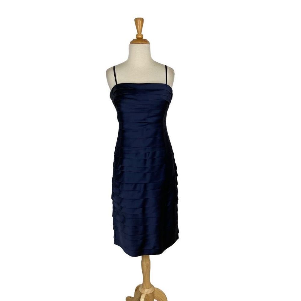 Calvin Klein M VTG 12 Navy Bandage Dress Sleeveless Strapless Bodycon Y2K 90s